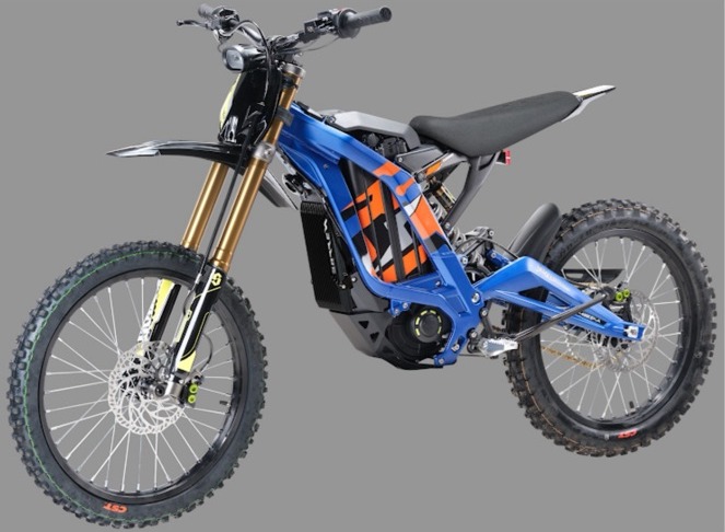 Surron Light Bee X — electric off-road bike, side profile on a plain background
